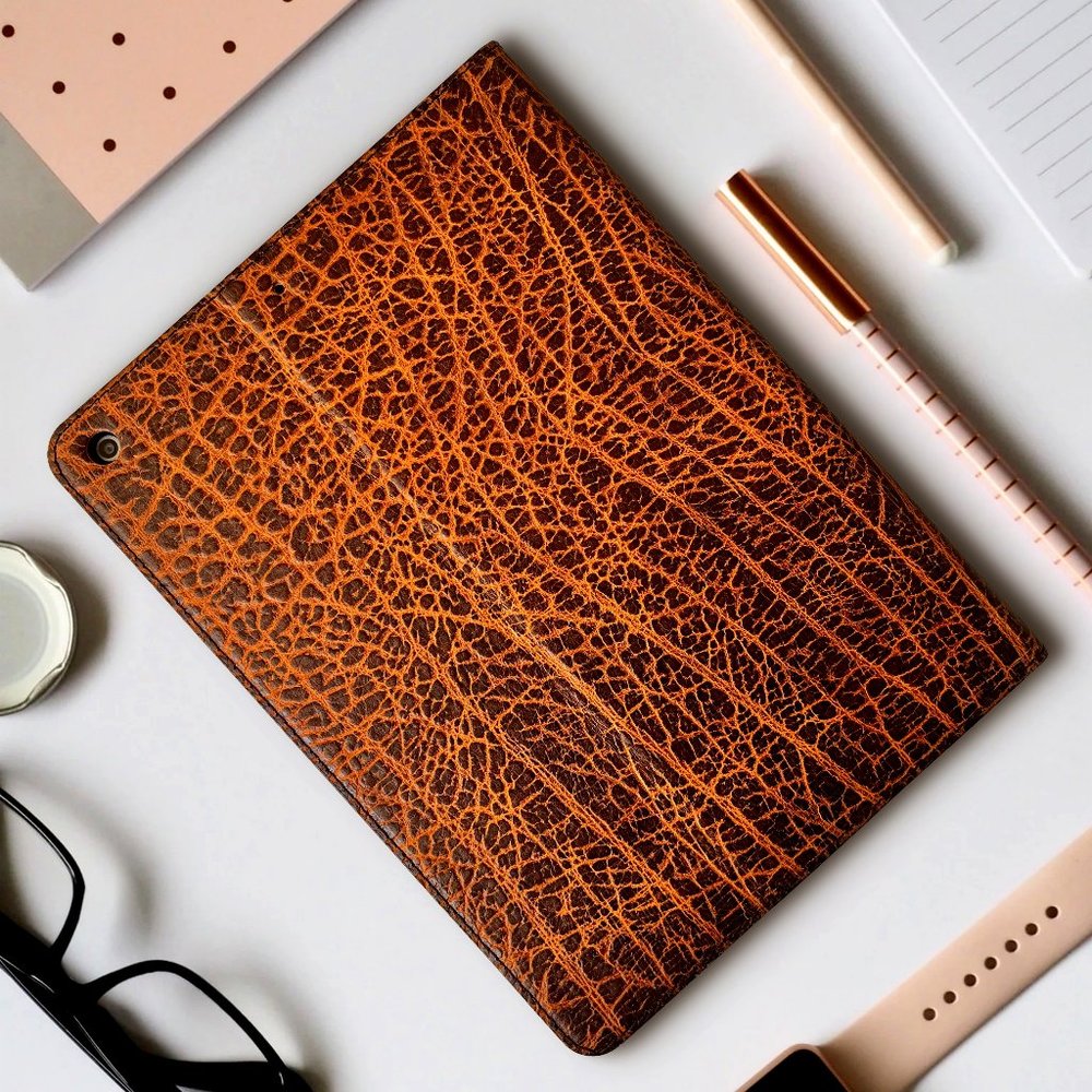 iPad 10.2" 9th, 8th & 7th Gen Leather Case - With Pencil Holder - Genuine Cowhid
